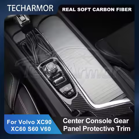 Car Center Console Gear Panel Carbon Fiber Sticker Protector Set For Volvo CX60 S60 V60 CX90 2018-20