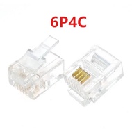 10PCS RJ11 Telephone Crystal Plug / Connector 6P4C Telephone use DIY Easy to Install RJ11-6P4C