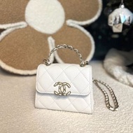 Clutch with chain  chanel mini kelly 白色 23P AP3236