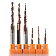 HRC62 Solid Carbide Ball Nose Tapered End Mills Cnc Carving Bit แกะสลัก Router Bits TAPER ไม้โลหะ Milling เครื่องตัด Endmill