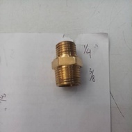 Double brass nipple 1/4 x 3/8. 1/4 x 1/2. 1/4 x 1/4. 1/2 x1/2. 3/4 x 1/2. 3/4 x3/4. 1x1