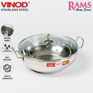 Vinod Intelligent Stainless Steel Kadai with Glass Lid / Wok Pan / / Induction Friendly / Kadai - 26