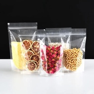 Original 100PCS Food Self-supporting Self Sealing Bags High Transparent Grains Snacks Packaging Bag 