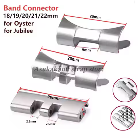 18/19/20/21/22mm Stainless Steel Strap Connectors for Seiko SKX007 SKX009 for Oyster Jubilee Curved 