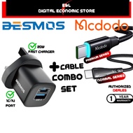 【1Yr Warranty】 DESMOS MCDODO 20W GaN Quick Charger CR 6363 USB A + C Port Type-C Micro Auto Cut Acce