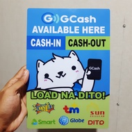 SIGN LOAD ALL NETWORKS PLUS GCASH SIGNAGE PVC TYPE OR PLASTIC LAMINATED 250GSM