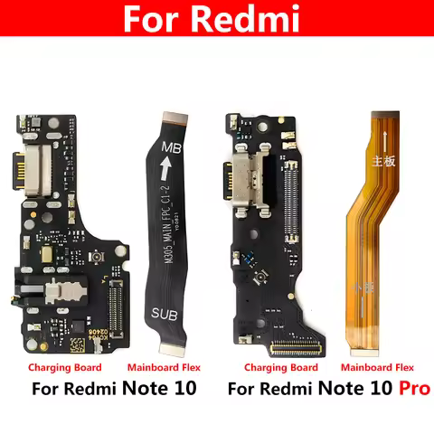 For Redmi Note 10 Pro USB Charging Dock Jack Plug Socket Port Connector Charge Board Flex Cable Mian