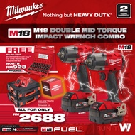 Milwaukee M18 Double Mid Torque Impact Wrench Combo
