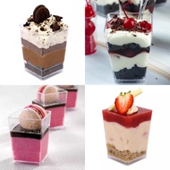 Square Jelly Pudding Cup – Mini Dessert Cup CH 24 + Lid (10 pcs) Dessert Cup Pudding Cup Plastic Cup