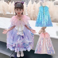 Children Costume Frozen Princess Elsa Cloak Cloak Shawl Girls Costume Elsa Flash Shawl