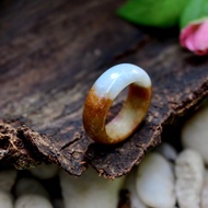 Jade Ring Smooth Shape Wide Face Size 61-62mm.