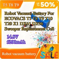 New Robot Vacuum Battery For ECOVACS T5 T8 T9 T10 T20 X1 DX65 DX96 Sweeper Replacement Cell 14.8V 52