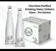 Cleo Glass Purified Water 330ml x 12 botol kaca (per karton)