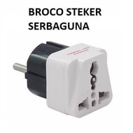 Broco Colokan ADAPTER Listrik Over Steker Sambungan Kaki 3 GEPENG DLL MURAH Universal 13910 TERMINAL