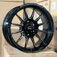 [1SET] GAIA 18x9JJ ET0/ET-12 6H139.7 / 18x9JJ ET0 6H114.3 - GLOSSY BLACK MILLED (Hilux, Isuzu D-Max,