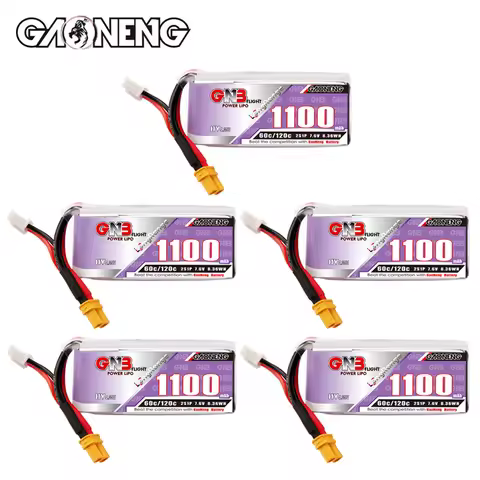 GNB 2S 7.6V 1100mAh 60C/120C HV Lipo Battery For RC Helicopter Quadcopter Airplane FPV Racing Drone 