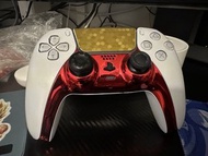 PS5 手掣 2手 改裝 紅色鏡面裝飾條 蜂巢貼