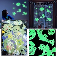 ZZOOI 8PCS Halloween Luminous Stickers Funny Witch Glow Removal Wall Stickers Acrylic Mirror Sheets Forest Wall Decals Realistic