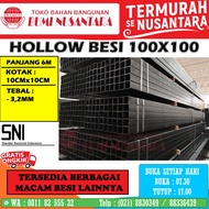 HOLLOW BESI 100X100 SNI 3,2MM PIPA KOTAK HITAM HOLO BESI PAGAR 10X10 - JASA POTONG