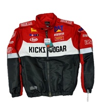 Jaket Touring Motor KICKSOOGAR Bordir Nascar Desain Sporty Warna Biru