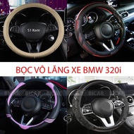 STEERING WHEEL COVER FOR BMW 320I SIZE 38CM – PREMIUM LEATHER, ANTI-SLIP