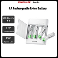 PHOTOOLEX&imuto 1.5V Recharge AA Li-ion Battery 2000mwh Slim Charger microphone battery