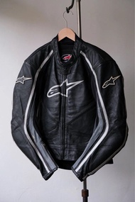 Alpinestars Vintage Leather Racing Biker Jacket 黑/白/灰藍 皮衣外套/防摔/騎士外套