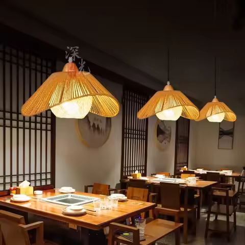 Simple Design Lustre Pendant Light Chandelier Bedroom Bamboo Ceiling Pendant Lights Home Decoration 