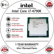 Used Intel Core i7-4790K i7 4790K 4.0 GHz Used Quad-Core Eight-Thread CPU 88W 8M LGA 1150