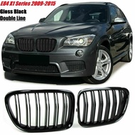 Glossy Black Front Bumper Dual Slat Front Kidney Grill Grille For-BMW X1 Series E84 SDrive XDrive 20