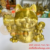 Tượng mèo thần tài bằng đồng phong thủy 2 cỡ