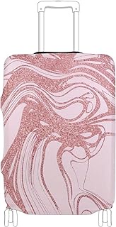 Luggage Covers for Suitcase Protectors Elegant Rose Marbling Soft Pink Elastic Graphic Travel Access