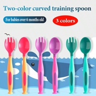 Baby Bendable Spoon And Fork Set Of 2 Training To Learn Self-Feeding Baby Spoons For The First Stage