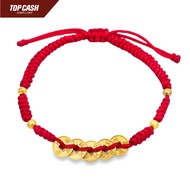 Top Cash Jewellery 999 Gold Ancient Coin Ball Charm Bracelet (Red)