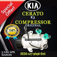 KIA CERATO K3 3 LEG 6PK ORIGINAL COMPRESSOR/ KOMPRESOR (CAR AIRCOND SYSTEM)