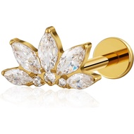 FINE4U 1PC ASTM F136 Titanium 16G Flatback Stud for Tragus, Helix, Conch 6mm 8mm - Screw on Cartilag