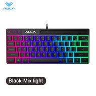 AULA F3061 61 Key RGB Mini Gaming Keyboard RGB Adiustable Lighting Effect Mobile Phone Groove Design