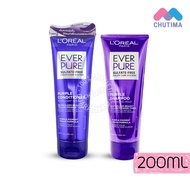 แชมพู ครีมนวด แชมพูม่วง ลอรีอัล เอเวอร์เพียว เพอร์เพิล Loreal Paris Ever Pure Purple Shampoo & Condi