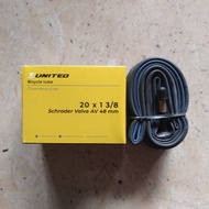 Bicycle inner tube 20 x 1 3/8 united 451 large valve schrader av 48mm