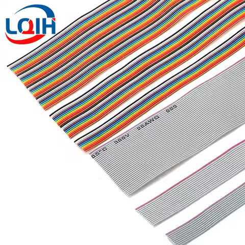 1/3/5Meter 6/8/10/16/18/20/26/34/40P 1.27mm Pitch Color Grey Flat Ribbon Cable Rainbow DuPont Wire F