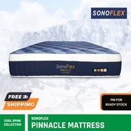 SonoFlex Cool Spine PINNACLE Mattress, 13in Cool Silk, Pocketed Coil, Comfort Soft &amp; Spinal R Foam, Available Sizes (King, Queen, Super Single, Single)