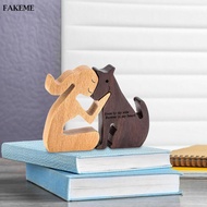 FAKEME Man And Dog Wooden Statue Wooden Man Dog Carving Model for Dog Lover Desk
