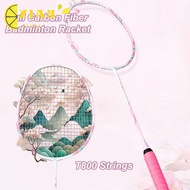 XIANS Racquet Carrying Bag,  Cherry T800 Strings Grips Badminton Racket, Professional Full Carbon Fi