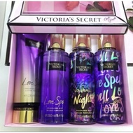 victoria secret love spell +pure seduction gift set Hantaran 4 in1 Minyak wangi untuk perempuan