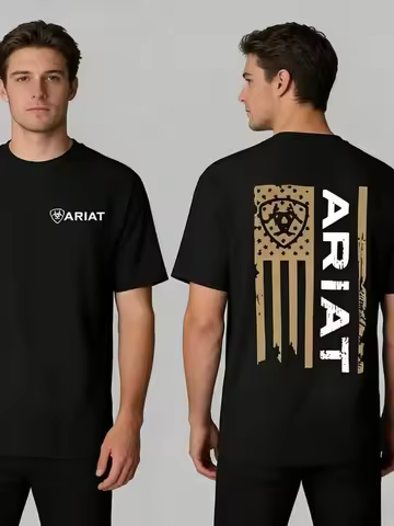 Ariat-Shirt, Western Cowboy, Country Ranch Sports Men's And Women's Short-Sleeve Rancher