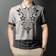 2025 Summer Zipple Polo Shirts For Men Modern Barong For Men Asian Attire For Men Modern Filipiniana