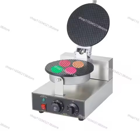 1200W Commercial Crispy Egg Roll Machine 220V Electric Waffle Baker Non-stick Snack Maker