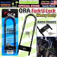 ORA Security Fork Lock U Lock Anti Theft Motorcycle Universal Heavy Duty Quality Door Lock Kunci For