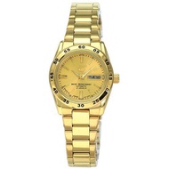 Karnvera Shop นาฬิกาข้อมือผู้หญิง Seiko 5 Women´s Watch Gold Stainless Steel Strap รุ่น Symg44k1