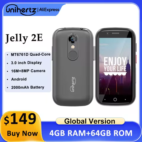 Unihertz Jelly 2E Mini Smartphone 4GB 64GB Android 12 Unlocked Mobile Phone 2000mAh Portable Cellpho